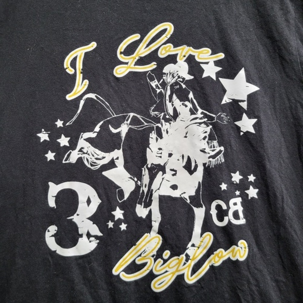 Quincy Women Shirt XL Black I Love Graphic Big Cow Casual Cotton Short - Picture 2 of 8